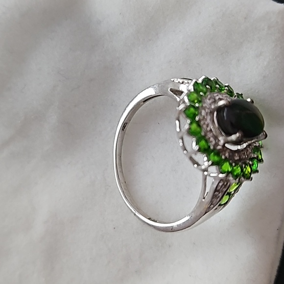 Sterling Silver Multi-Coloured Gems Ring - Picture 2 of 4